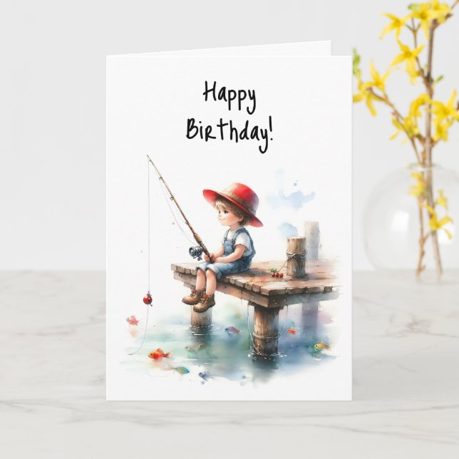 Happy Birthday Boy Reel Fun Birthday Wishes Card (Yellow Flower)