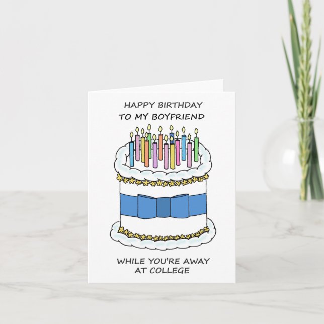 Happy Birthday Boyfriend Away at College Card (Front)