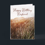 Happy Birthday Boyfriend - Rustic Birthday Card<br><div class="desc">Custom birthday card featuring rustic sunset photo with "Happy Birthday Boyfriend" in script typography. Colored interior and back. Also available for Instant Download to easily share with friends and family.</div>