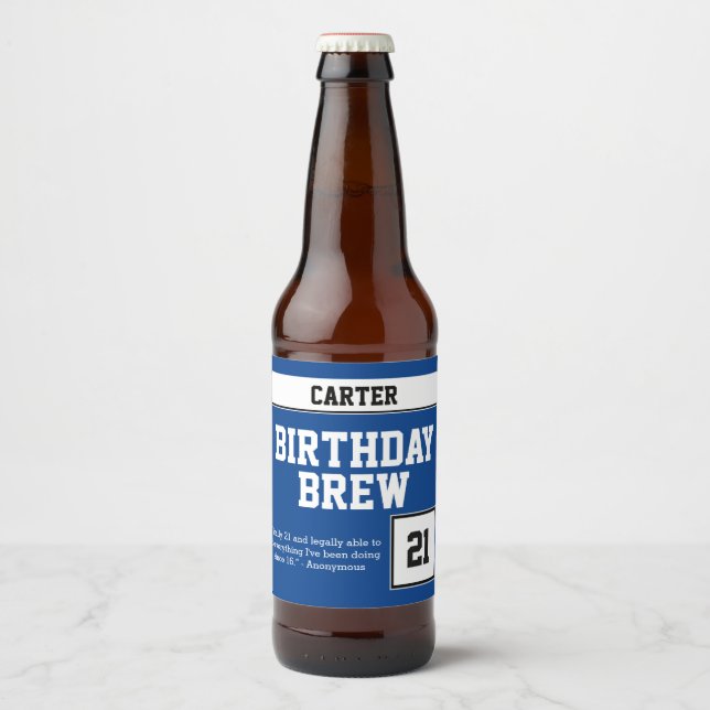 Happy Birthday Brew Beer Bottle Label (Front)