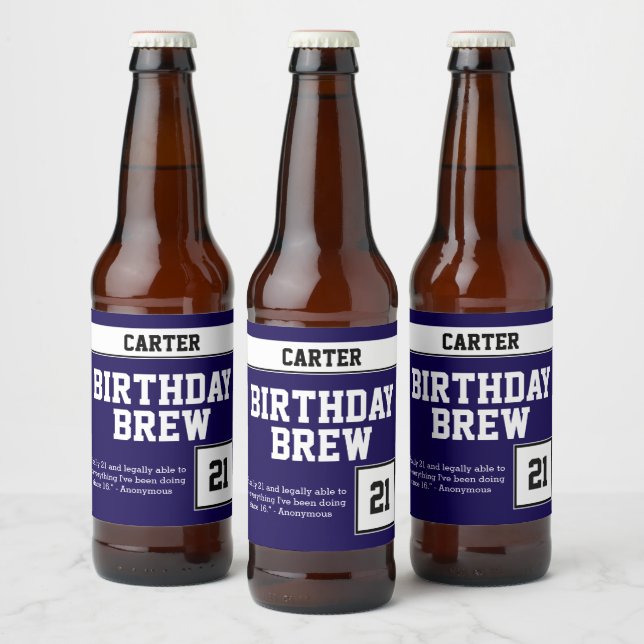 Happy Birthday Brew Beer Bottle Label (Bottles)