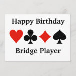 Happy Birthday Bridge Player Four Card Suits