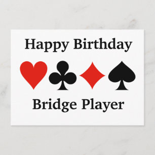 Happy Birthday Bridge Player Four Card Suits