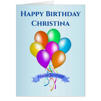 Happy Birthday Bright Colorful Balloons Banner Card