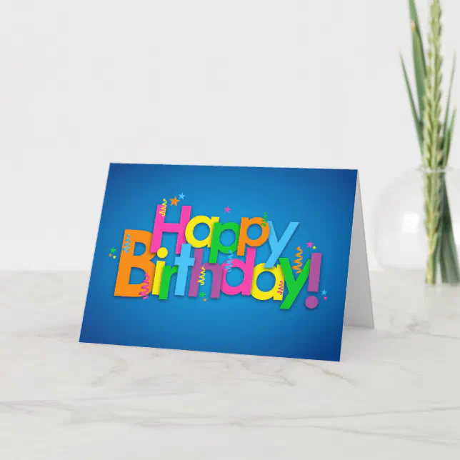 Happy Birthday - Bright Colors Card | Zazzle