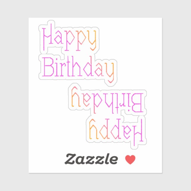 Happy Birthday Bright Pink Yellow Sticker (Sheet)