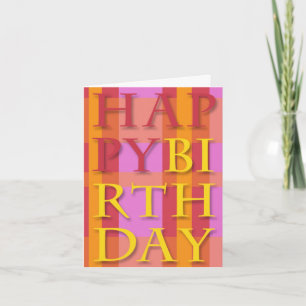 Happy Birthday Bright Text card