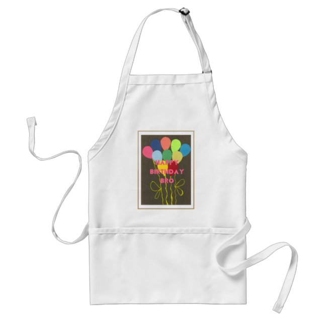 Happy Birthday Bro Art Print Adult Apron (Front)