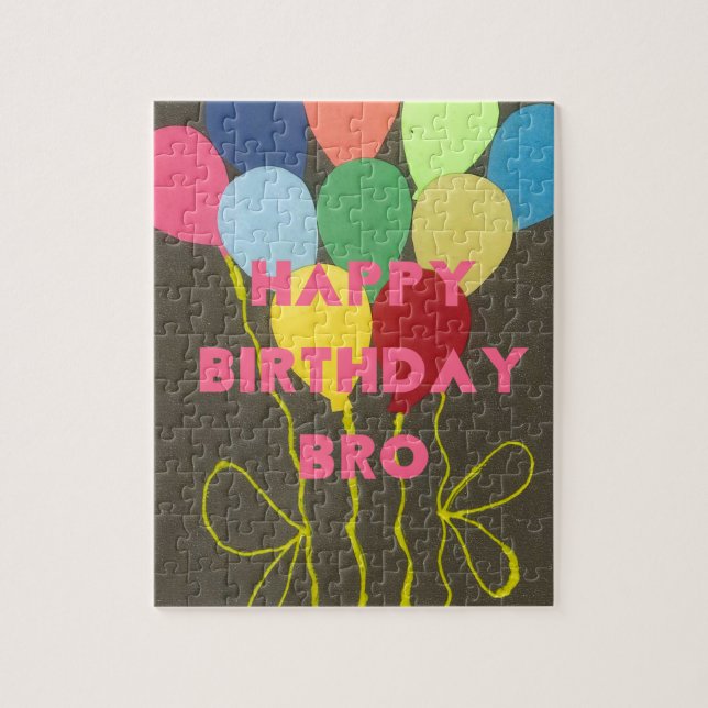 Happy Birthday Bro Art Print Jigsaw Puzzle (Vertical)