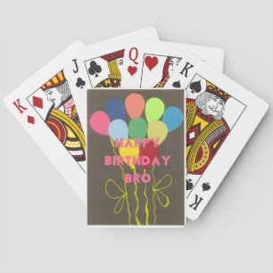 Happy Birthday Bro Art Print Poker Cards