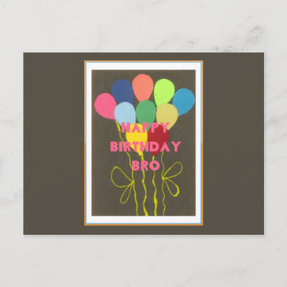 Happy Birthday Bro Art Print Postcard