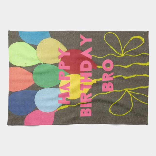 Happy Birthday Bro Art Print Towel (Horizontal)