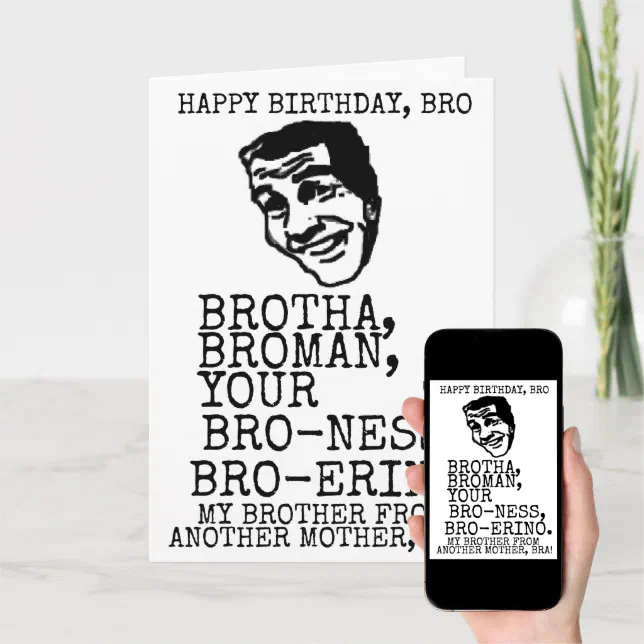 HAPPY BIRTHDAY BRO BESTSELLING FUNNY BRA BRAH CARD | Zazzle