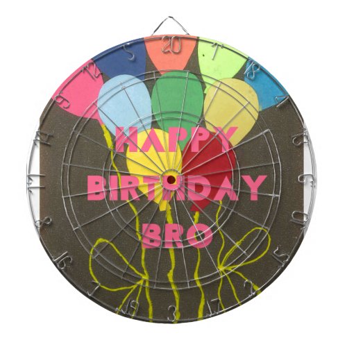 Happy Birthday Bro Dartboard With Darts