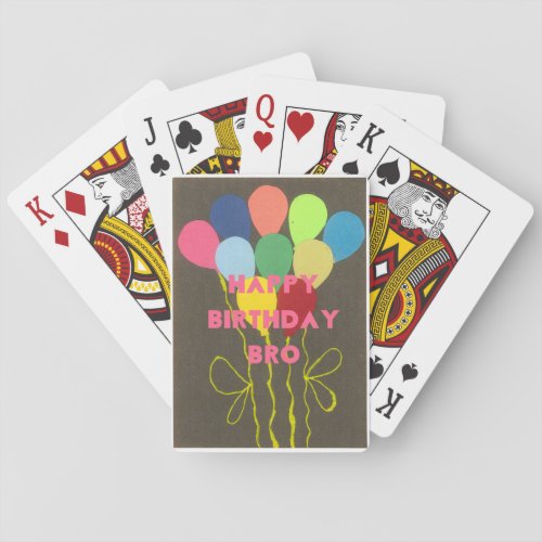 Happy Birthday Bro Playing Cards