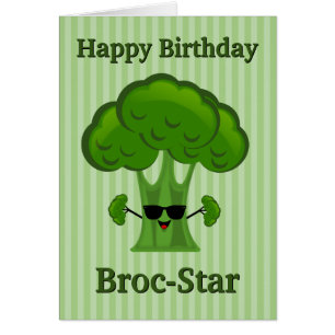 Happy Birthday Broc-Star Broccoli Cards