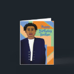 Happy Birthday Brother African American Card<br><div class="desc">This cool Birthday Card features an African American male wearing a white suit and tie.  Get this card for your fabulous birthday.</div>