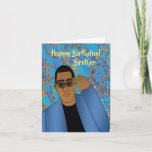 Happy Birthday Brother African American Card<br><div class="desc">This cool birthday card features an African American male with a blue suit and a black shirt.  Send a card out to your brother that's relatable and expresses your message the way you intended.</div>