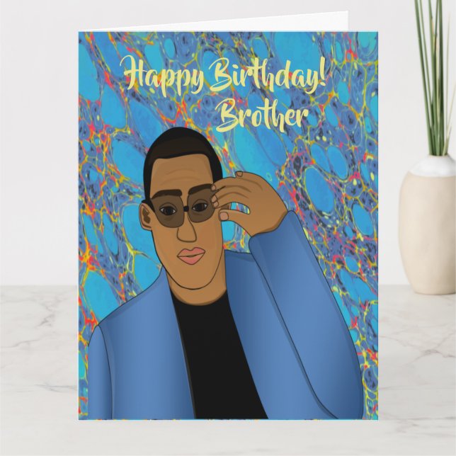 Happy Birthday Brother African American Card (Front)