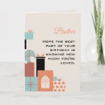 Happy Birthday Brother Card<br><div class="desc">This happy birthday design is perfect for a dad,  brother,  uncle,  friend,  or boss. Say happy birthday in style with this modern and simple design.</div>