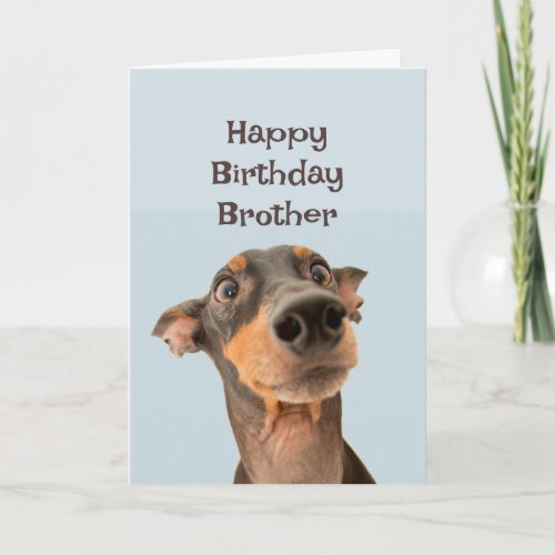 Happy Birthday Brother Funny Dog Humor Card