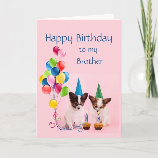Happy Birthday Brother Funny Dogs Card (Front)