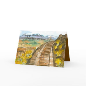 Happy Birthday Brother-in-Law Railroad Tracks Card