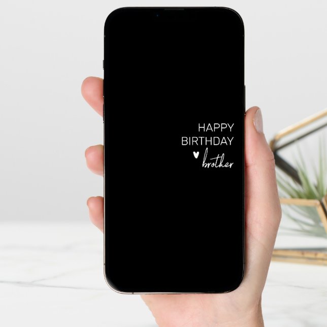 Happy Birthday Brother minimalistic Simple Card (Front Digital)