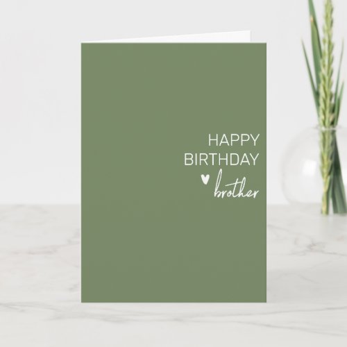 Happy Birthday Brother minimalistic Simple Card