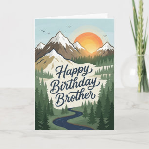 Happy Birthday Brother Mountain Adventure Greeting Card