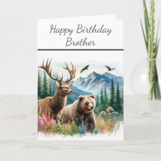 Happy Birthday Brother Nature Wildlife Card