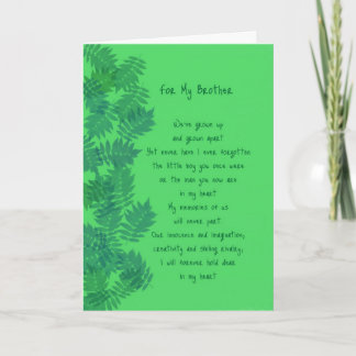 Happy Birthday Brother Original Poetry Card