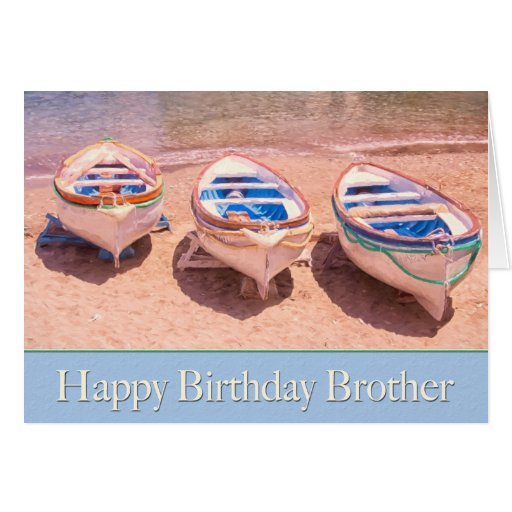 Happy Birthday Brother Row Boats Card | Zazzle