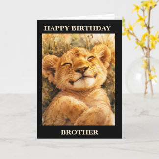 Happy Birthday Brother Sleepy Lion Card