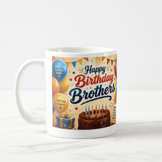 Happy Birthday Brothers Celebration Mug
