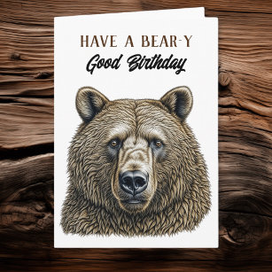 Cute bear says hello. An image for a children's postcard, holiday