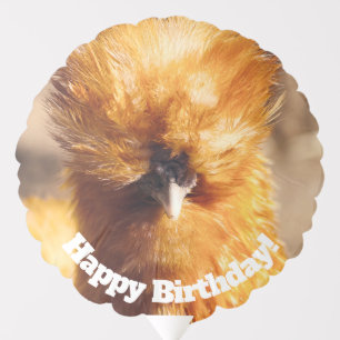 Happy Birthday Brown Silkie Pet Chicken Hen Balloon