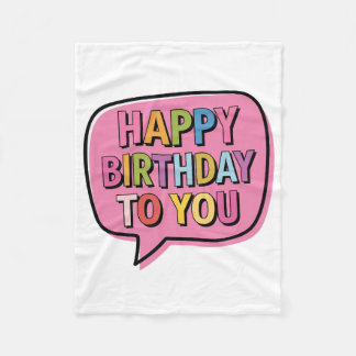 Happy Birthday Bubble Fleece Blanket