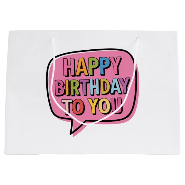 Happy Birthday Bubble Large Gift Bag (Front)