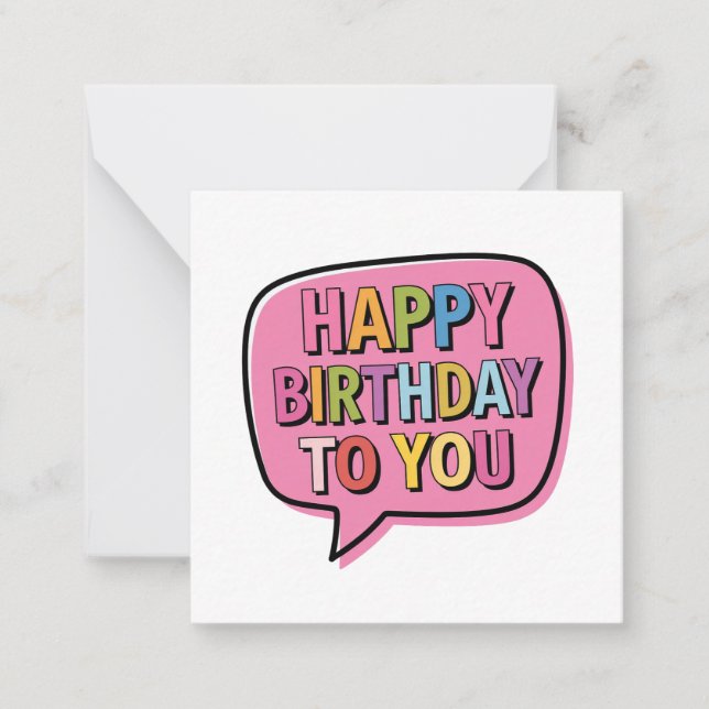 Happy Birthday Bubble Note Card (Front)