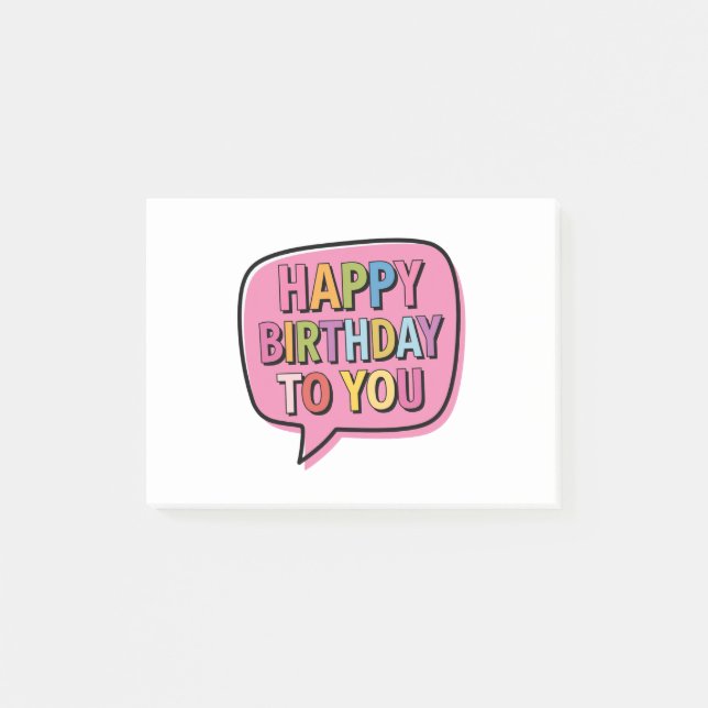Happy Birthday Bubble Post-it Notes (Front)