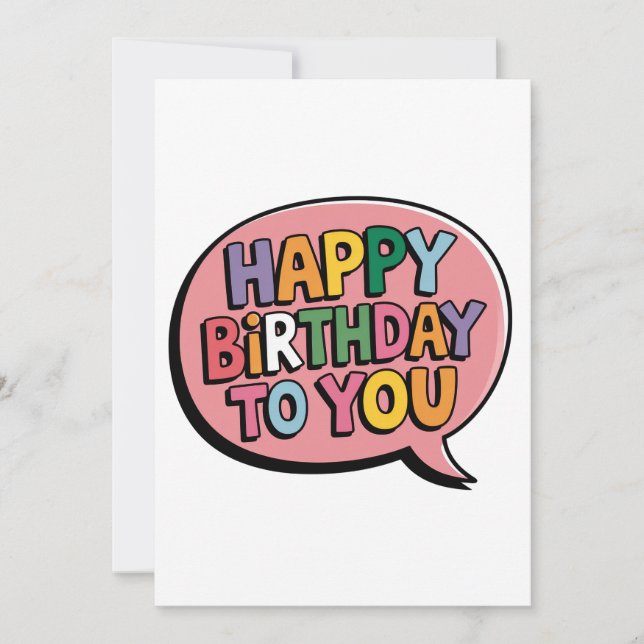 Happy Birthday Bubble Save The Date (Front)