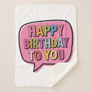 Happy Birthday Bubble Sherpa Blanket