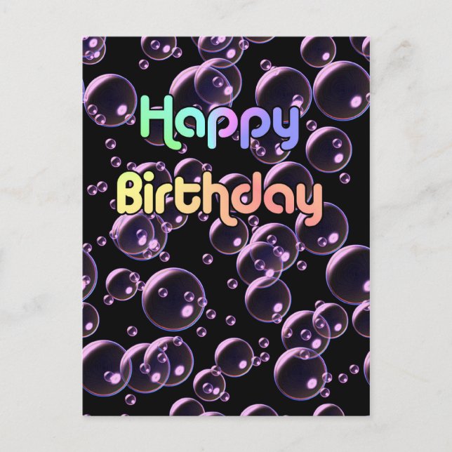 Happy Birthday Bubbles Postcard (Front)