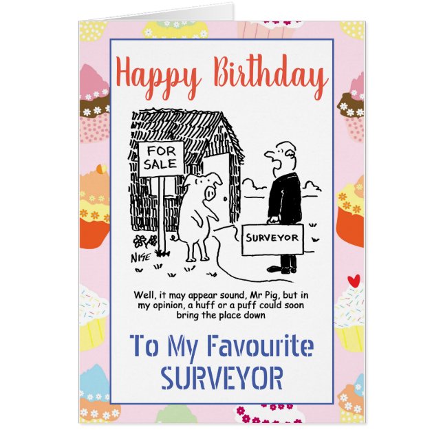 Happy Birthday Building Surveyor Cards (Front)