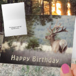 Happy Birthday Bull Elk Photograph Template<br><div class="desc">The card cover features my photograph of a bull elk standing amongst pine tree set in sepia tone. Personalize the template text on the cover and inside,  remove text and/or edit using the design tool to select a font color,  size,  and style you prefer. Photograph © Patricia AZ Phillips</div>