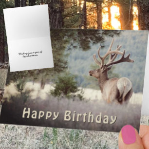 Happy Birthday Bull Elk Photograph Template