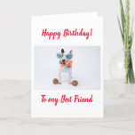 Happy Birthday Bull Terrier with Coconuts Card<br><div class="desc">Happy Birthday from the party-loving bull terrier Rocky. Perfect for your four-legged or two-legged friend.</div>