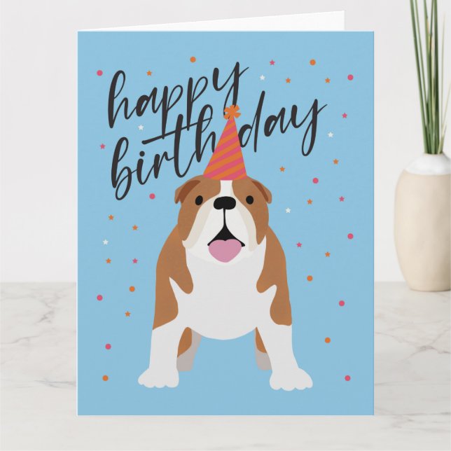 Happy Birthday Bulldog Card (Front)
