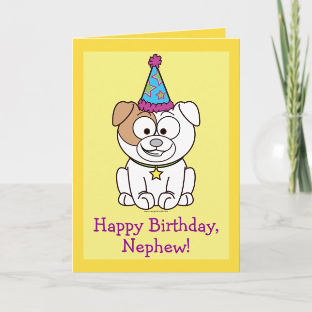 Happy Birthday Bulldog: Nephew Card (Front)